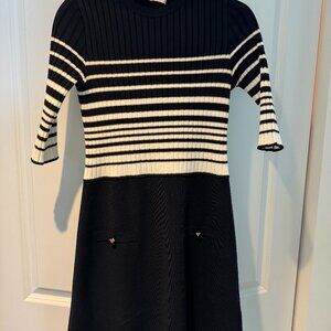 Authentic Valentino Navy&White strip knit dress